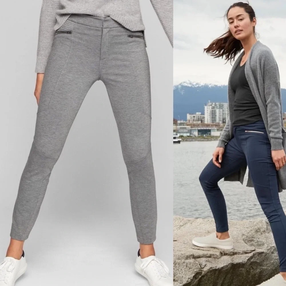 NWT Athleta Ponte Moto 2.0 Travel Pants Leggings Slim Fit Tights Black Pants 2 - Picture 7 of 7